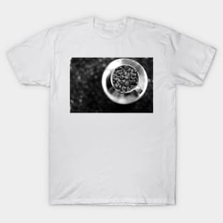 Coffee beans with black and white T-Shirt